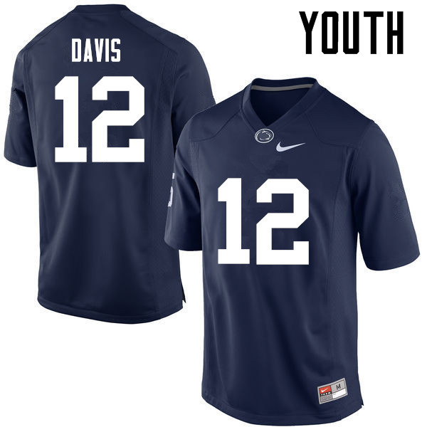 Youth Penn State Nittany Lions #12 Desi Davis College Football Jerseys-Navy